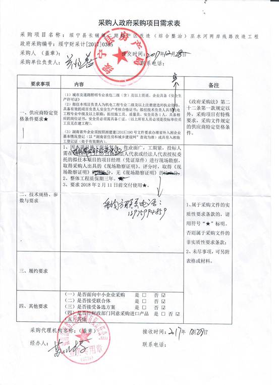 說明: 采購(gòu)需求表